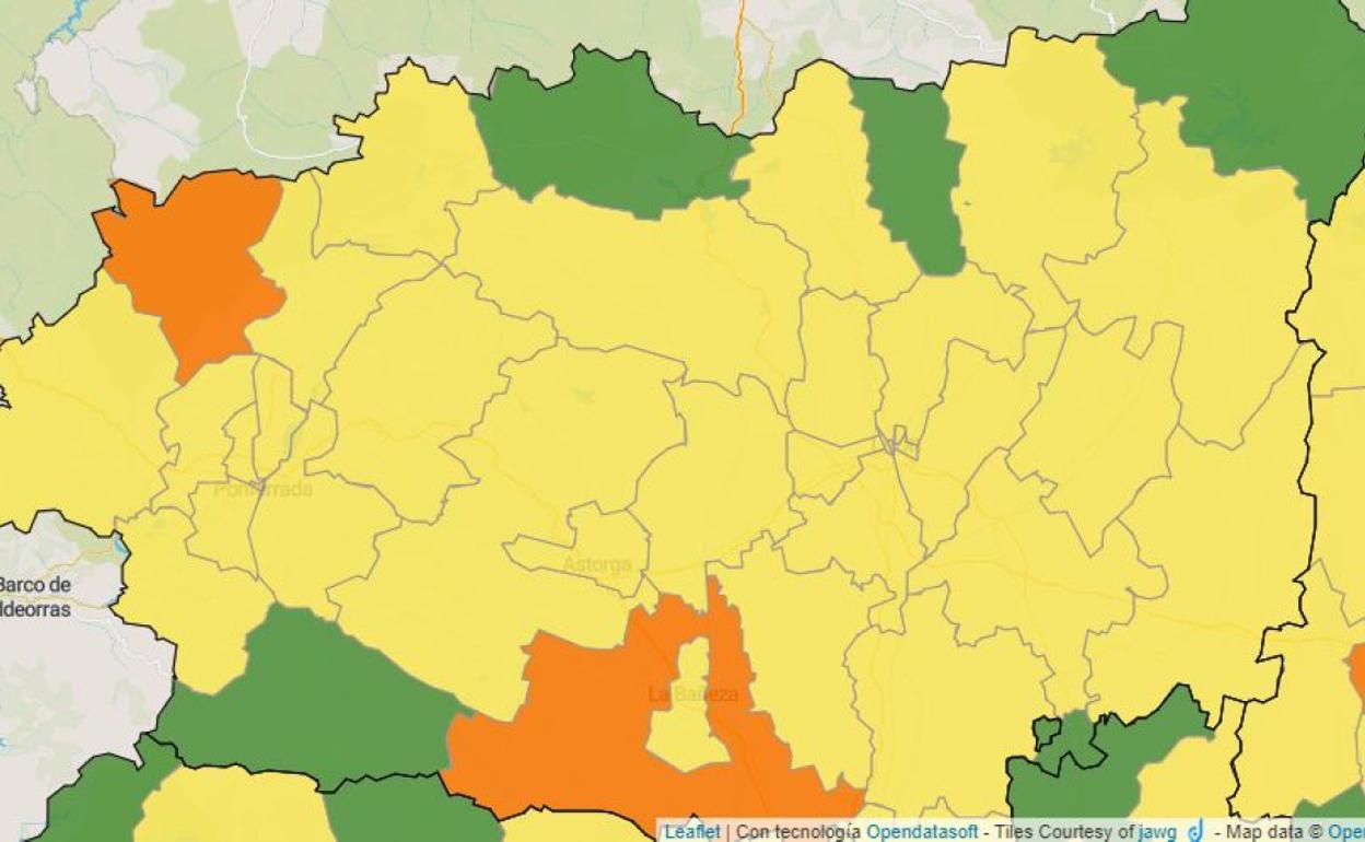 Incidencia de la covid-19 durante la última semana en la provincia de León.