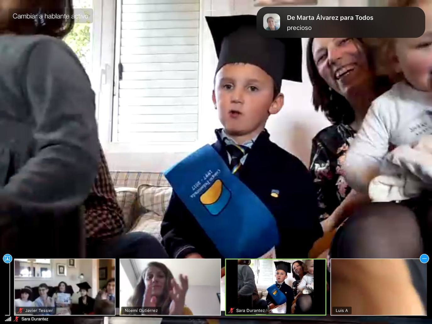 Los alumnos de Infantil del Colegio Peñacorada disfrutaron de la celebración de su salto a Primaria en una ceremonia única gracias a los medios telemáticos. 