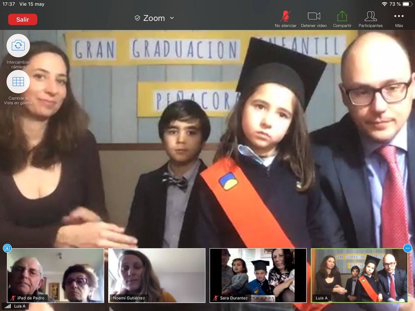 Los alumnos de Infantil del Colegio Peñacorada disfrutaron de la celebración de su salto a Primaria en una ceremonia única gracias a los medios telemáticos. 