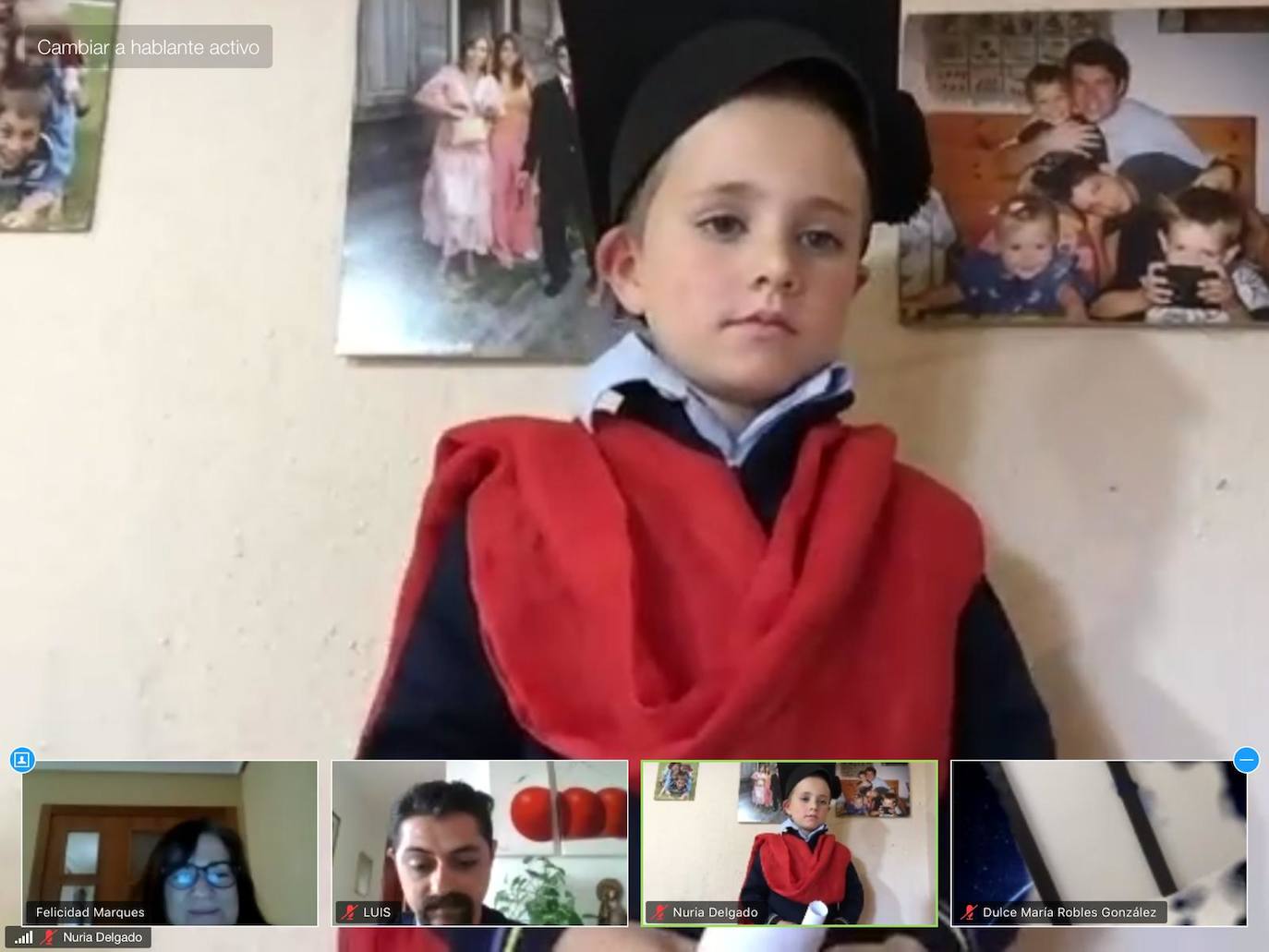 Los alumnos de Infantil del Colegio Peñacorada disfrutaron de la celebración de su salto a Primaria en una ceremonia única gracias a los medios telemáticos. 