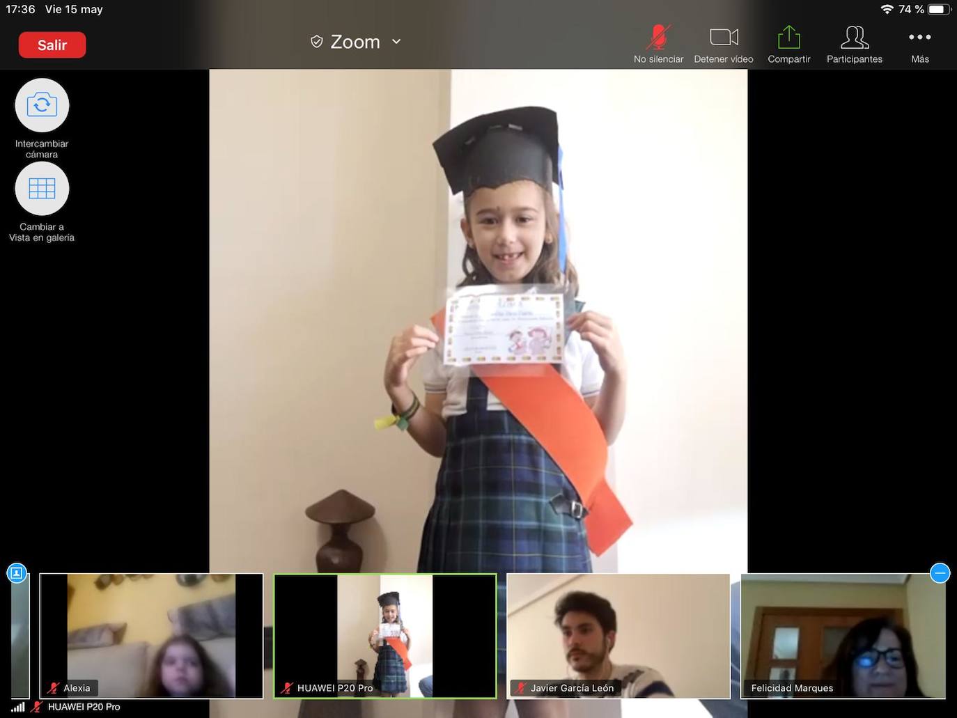 Los alumnos de Infantil del Colegio Peñacorada disfrutaron de la celebración de su salto a Primaria en una ceremonia única gracias a los medios telemáticos. 