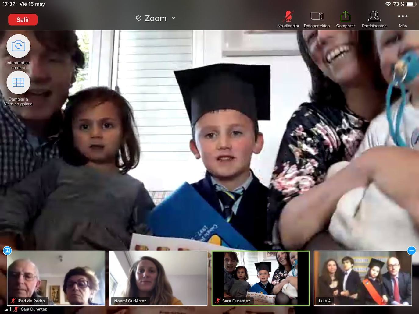 Los alumnos de Infantil del Colegio Peñacorada disfrutaron de la celebración de su salto a Primaria en una ceremonia única gracias a los medios telemáticos. 