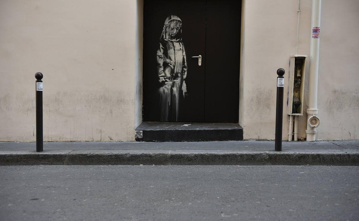 La obra en la puerta de Bataclan.