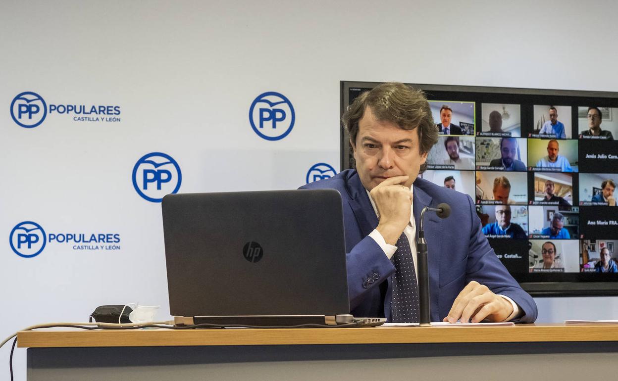 Alfonso Fernández Mañueco, en la clausura de la Junta Directiva del PPCyL.