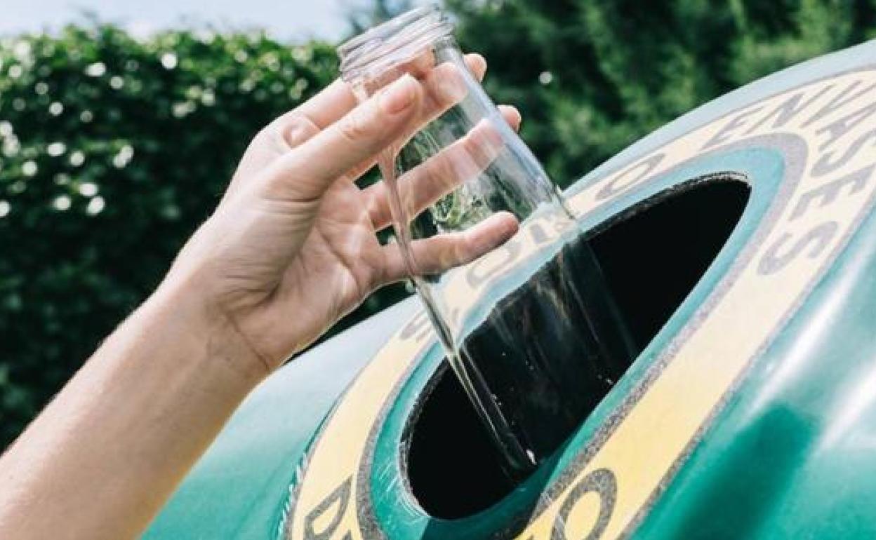 Reciclaje de vidrio.