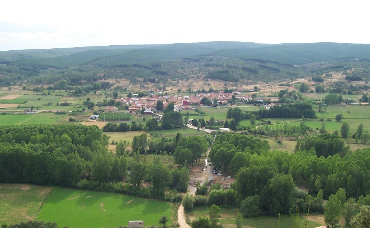 Vista aérea de Santa Colomba de Curueño.