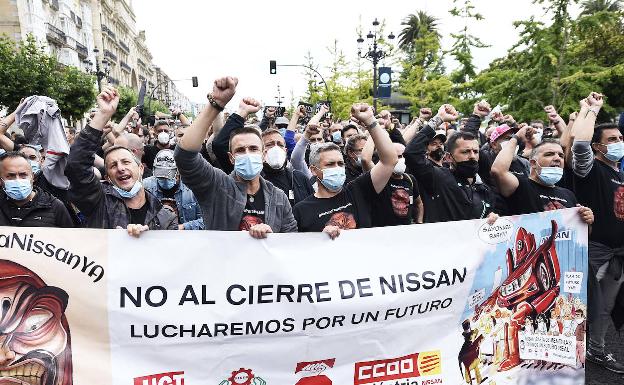 Protesta de los empleados de Nissan 