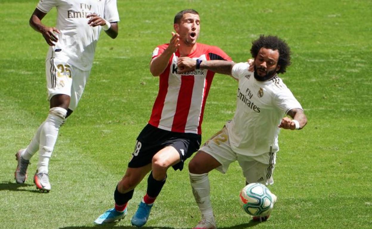 Marcelo, durante el partido ante el Athletic. 