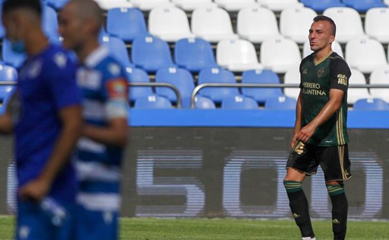 Valcarce, tras el gol del Deportivo. 