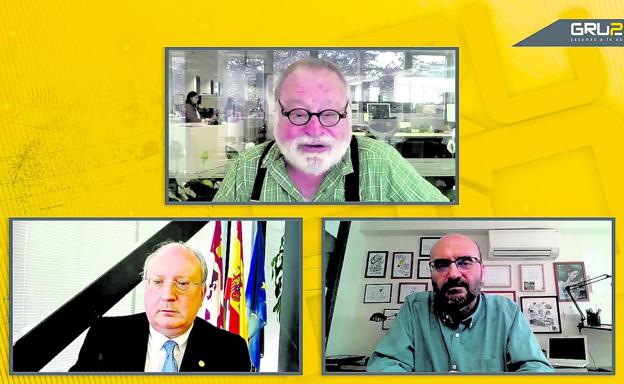 Fernando Savater, Enrique Cabero y Rafael Vega, en la Mesa de GRUPO20 sobre Valores humanos y cómo cambiará la sociedad tras la pandemia.