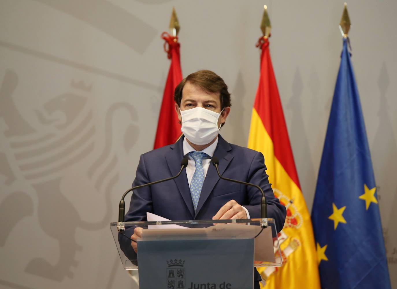 El presidente de la Junta de Castilla y León, Alfonso Fernández Mañueco, y el vicepresidente y consejero de Transparencia, Ordenación del Territorio y Acción Exterior, Francisco Igea, presentan el balance del primer año de legislatura.