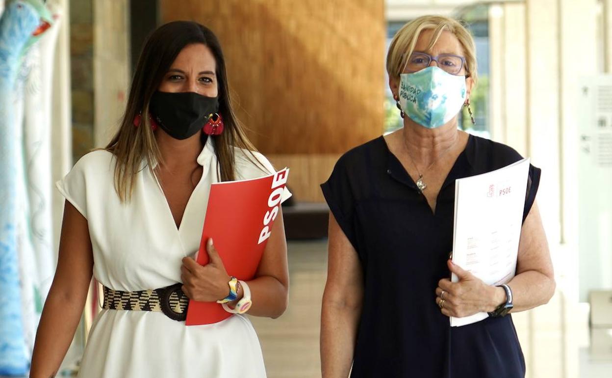 a coordinadora de Servicios Sociales del Grupo Parlamentario Socialista, Nuria Rubio, y la portavozde Servicios Sociales, Isabel Gonzalo, realizan un balance del primer año de Gobierno de la Junta en materia de Servicios Sociales.