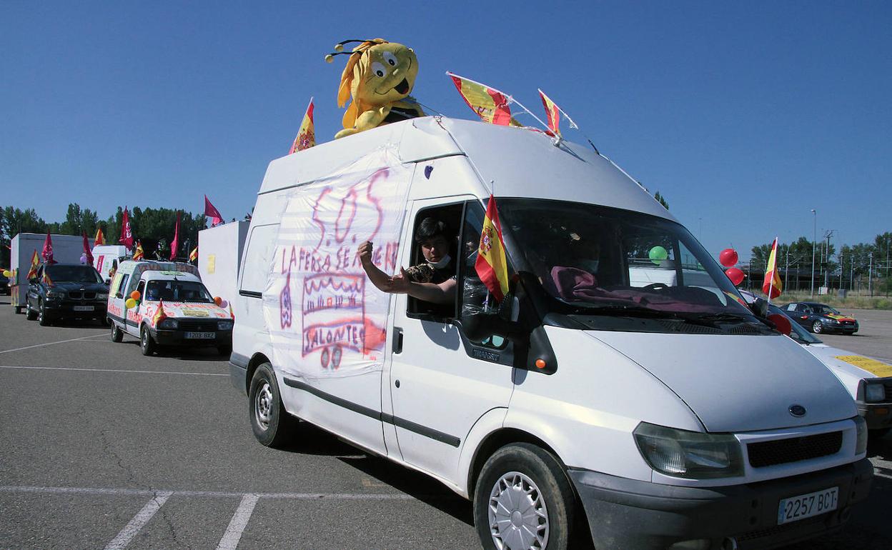 Manifestación de los feriantes leoneses el pasado mes de junio. 