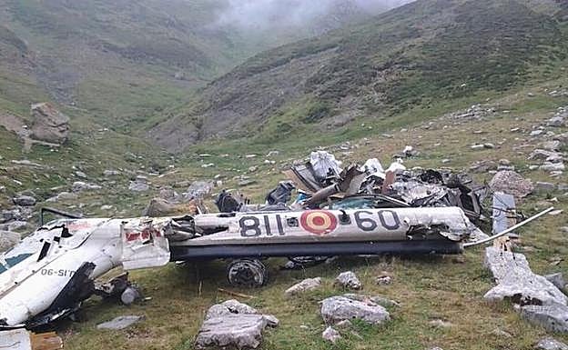 Imagen de la nave tras el accidente. 