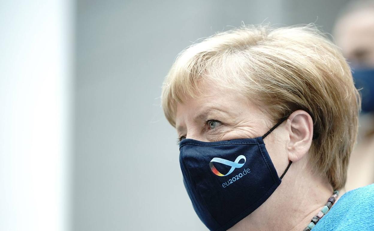 Angela Merkel, en su habitual rueda de presa de verano.