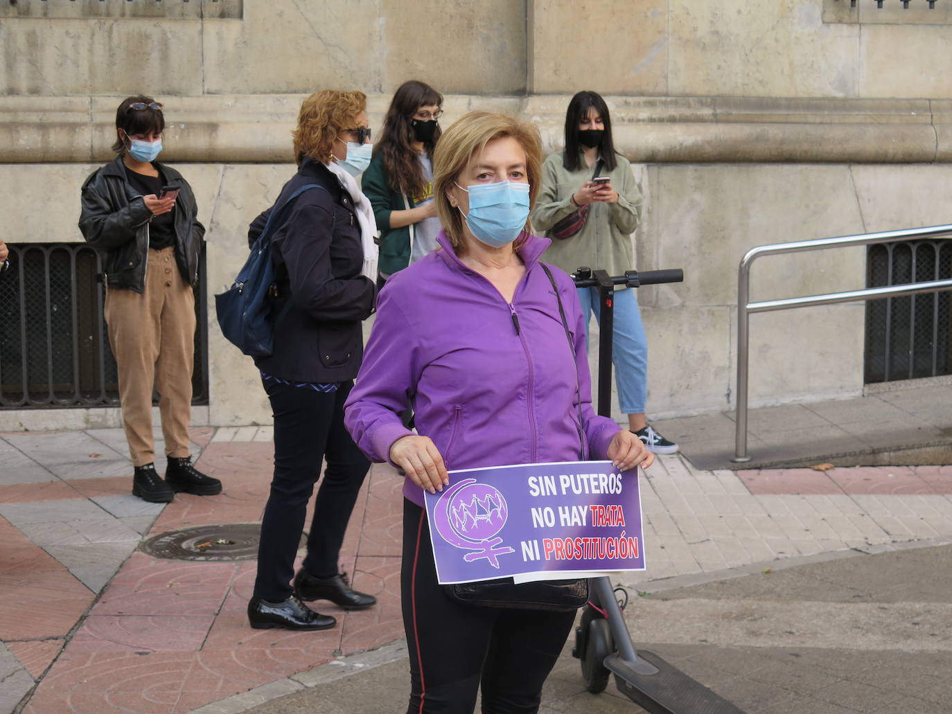 Una de las manifestantes en León. 