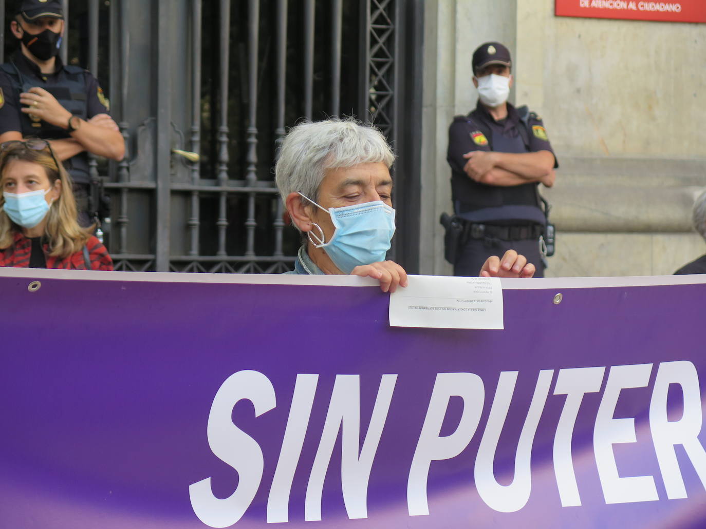 Una de las manifestantes en León. 