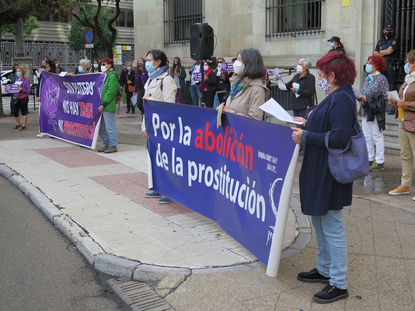 Una de las manifestantes en León. 