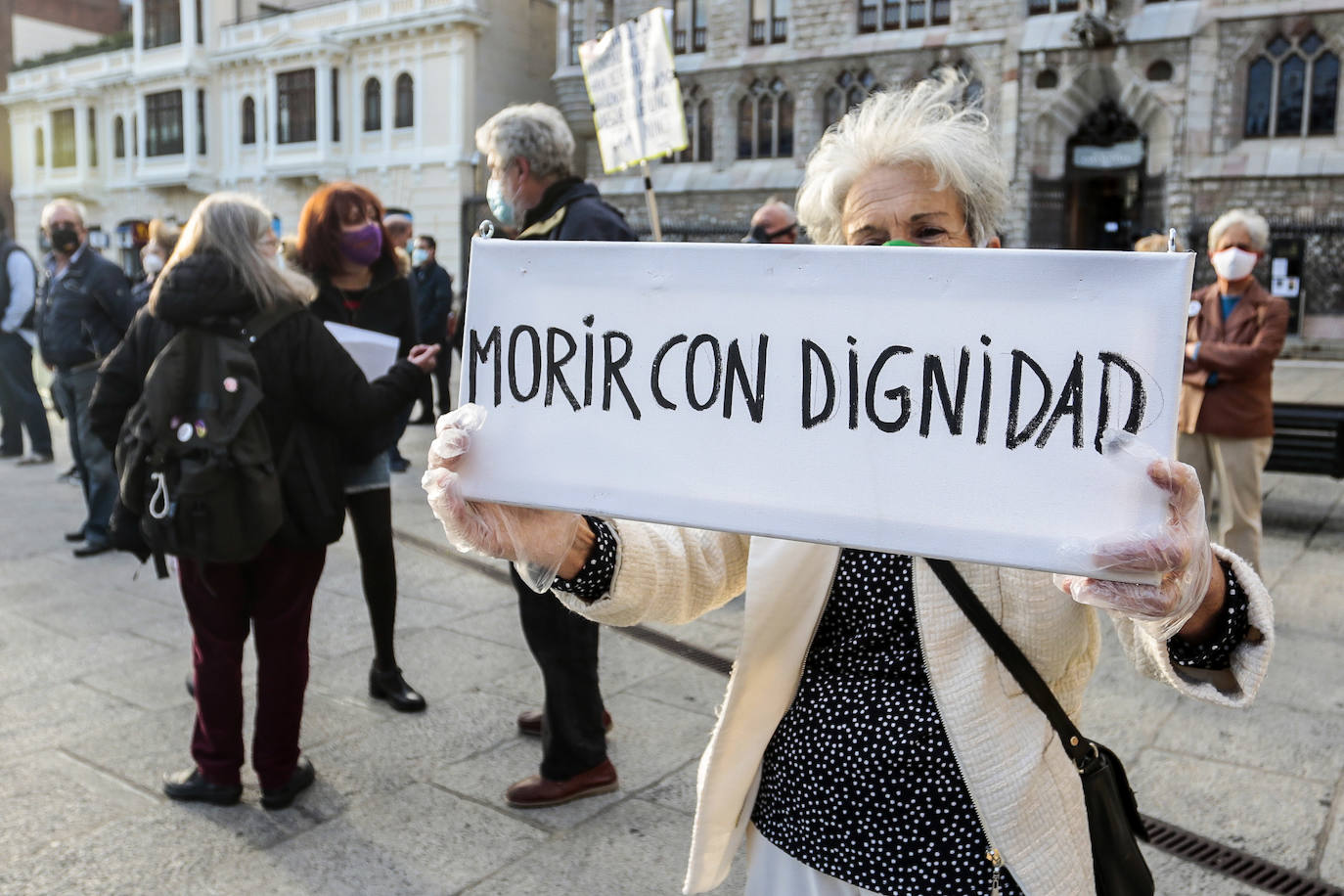 Una de las pancartas que pudieron verse en la tarde del domingo. 