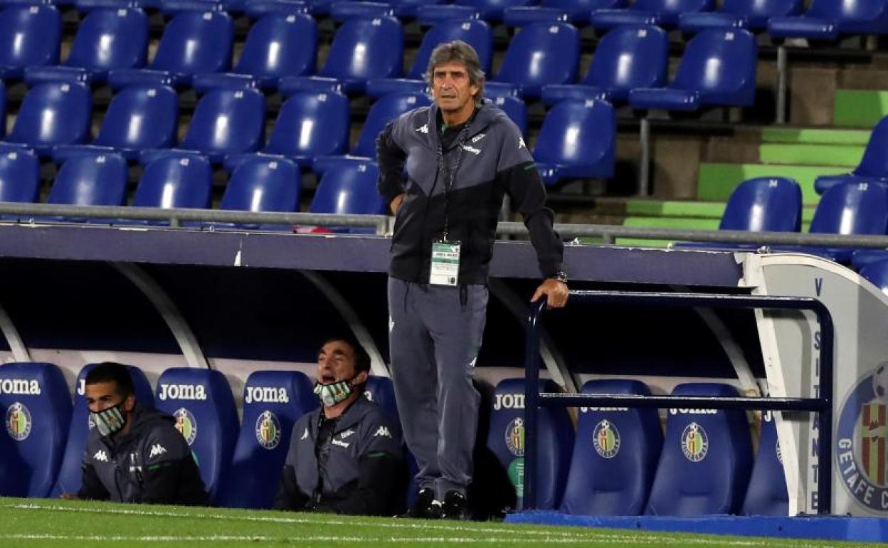 Manuel Pellegrini, durante el Getafe-Betis.