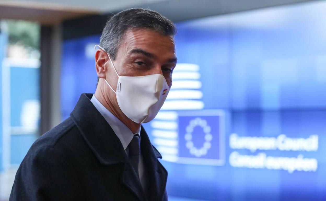 Pedro Sánchez, a su llegada a Bruselas. 