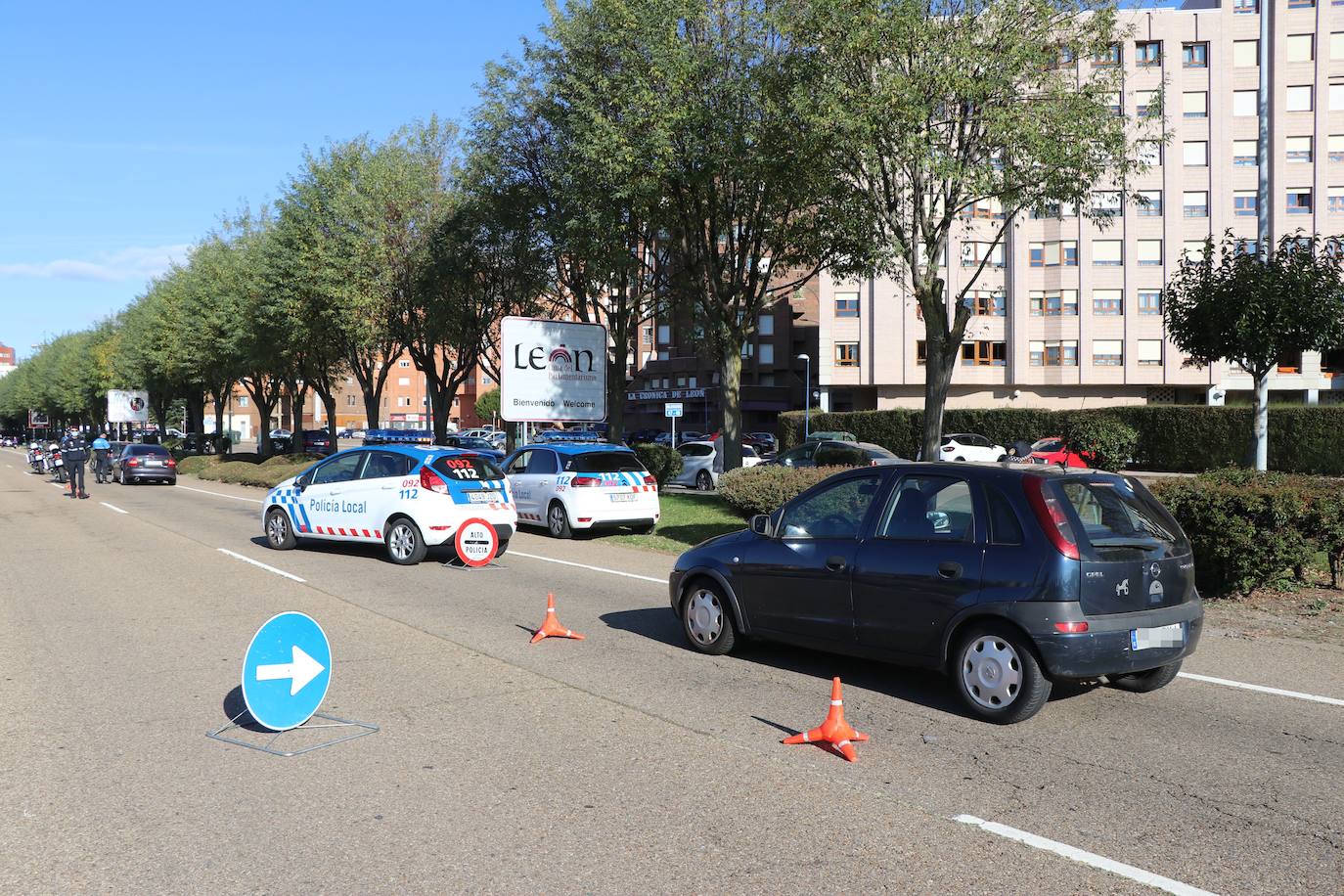 Fotos: Controles de acceso a León