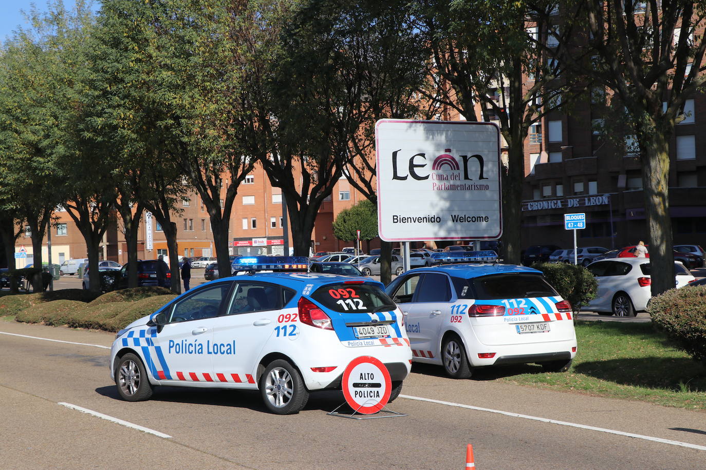 Fotos: Controles de acceso a León