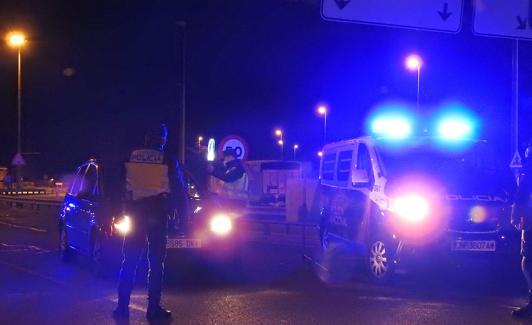 Imagen de uno de los controles realizados de madrugada en León. 