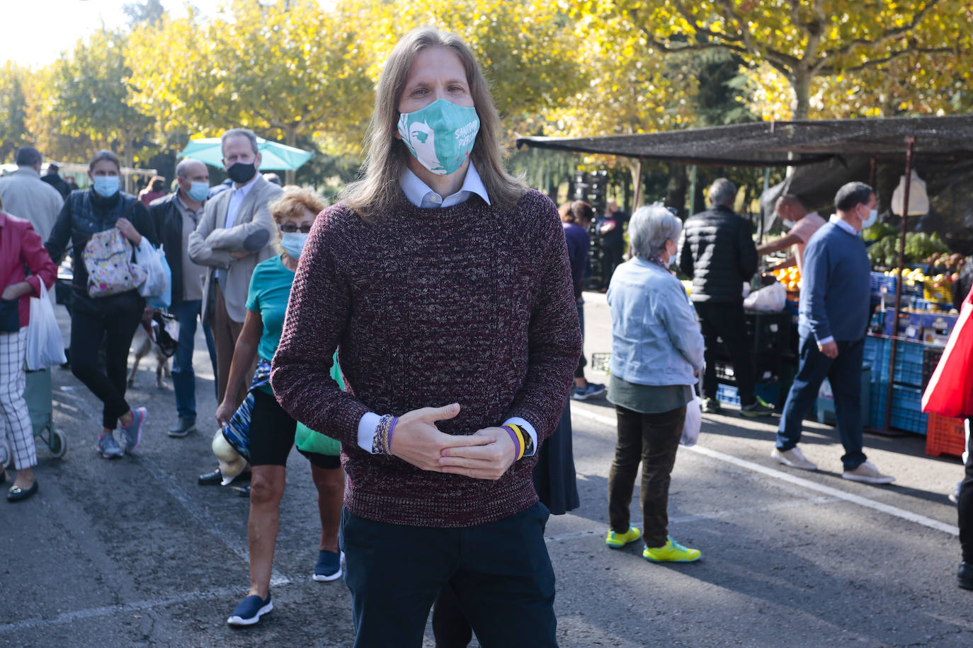 Pablo Fernández celebra una rueda de prensa en esta zona de la capital leonesa.
