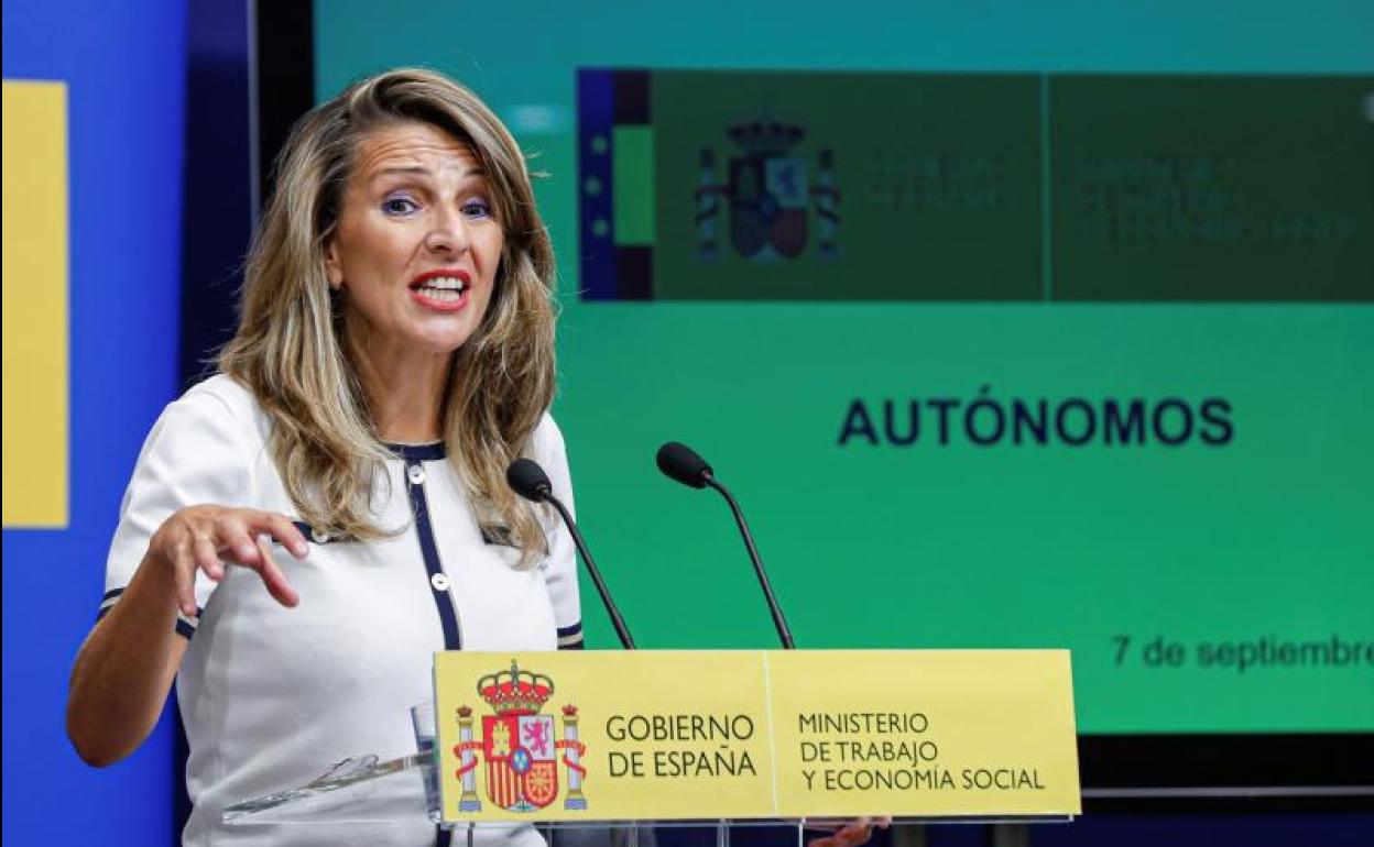 La ministra de Trabajo, Yolanda Díaz. 