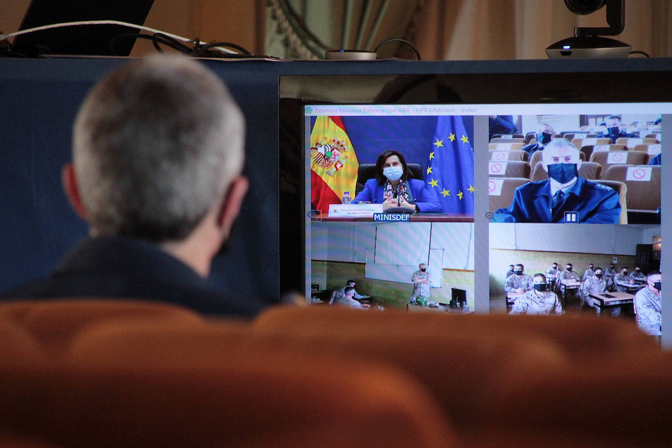 Fotos: Videoconferencia del Ministerio de Defensa con la ABA