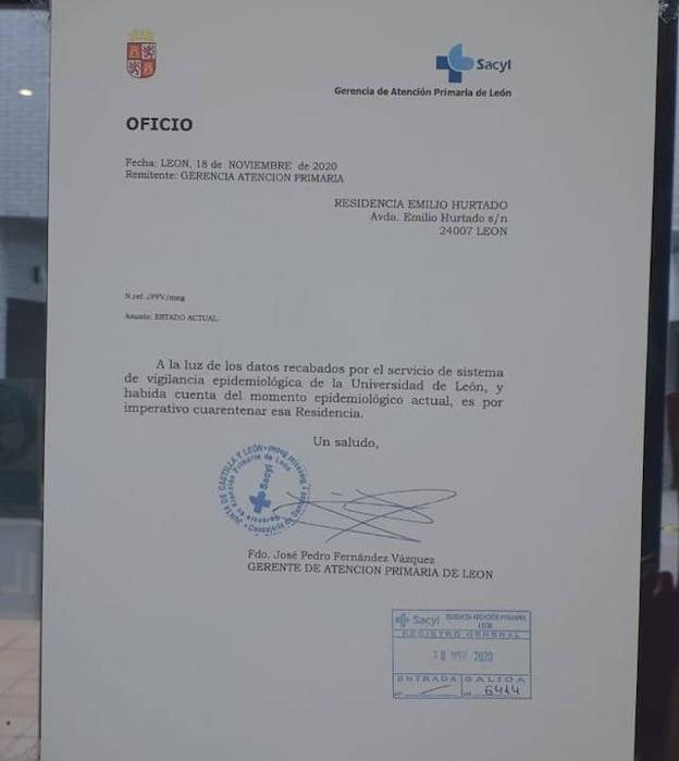 Notificación de la orden de Atención Primaria de León.