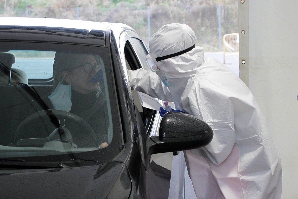 Pruebas PCR en el Palaciod e Exposiciones de León.