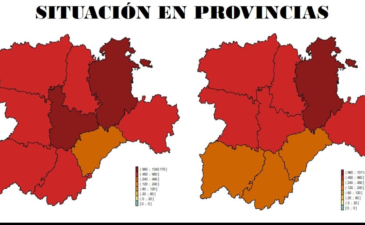 Imagen de a evolución de la covid en la comunidad. 