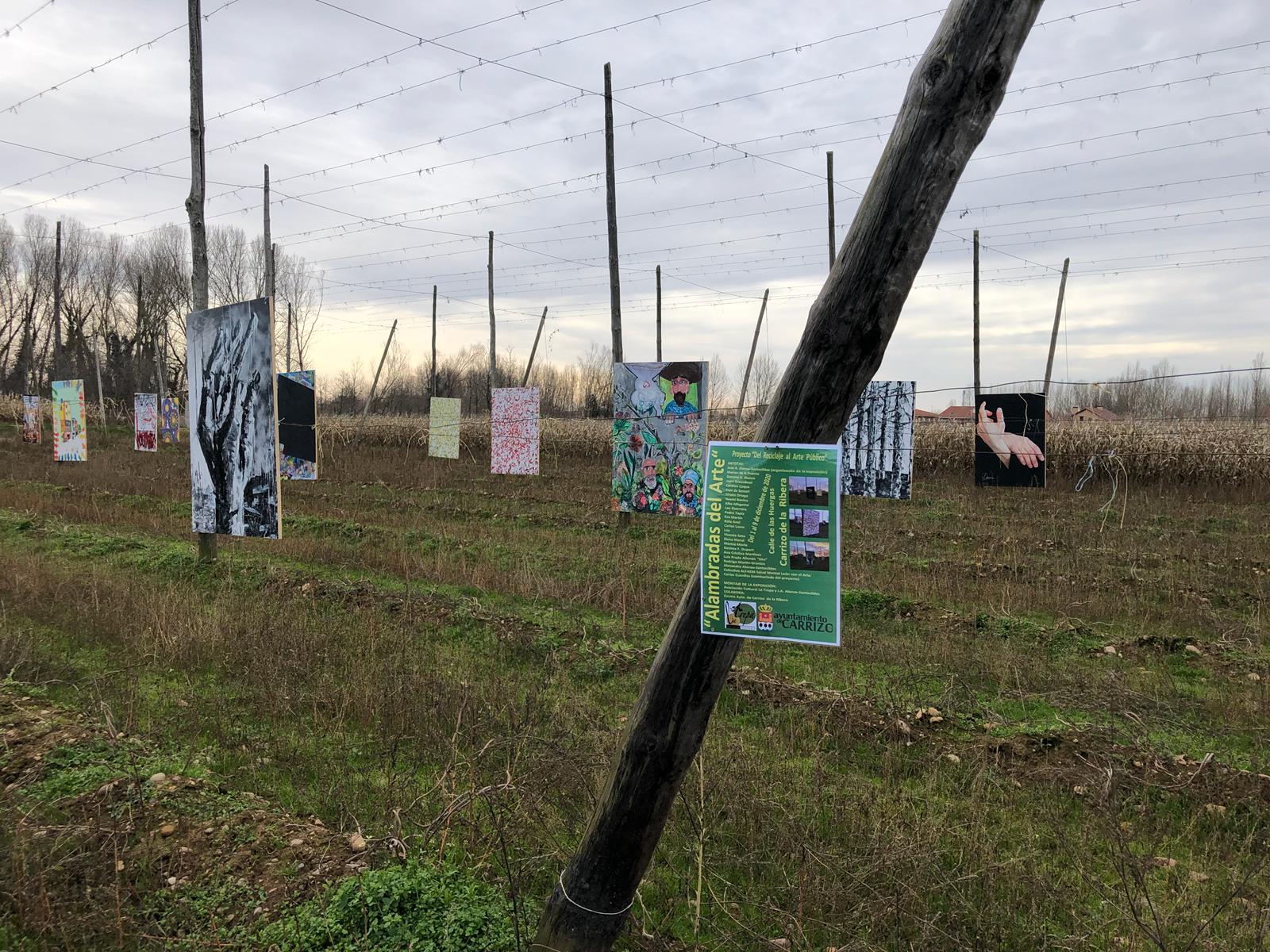 Esta exposición «Alambradas del Arte» tiene lugar hasta el día 9 de diciembre en una finca de lúpulo de Carrizo de la Ribera