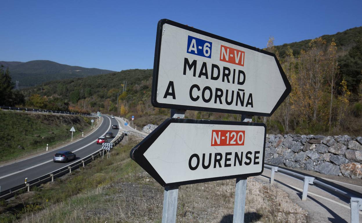 La N-120, único vial para llegar a Orense desde el Bierzo.