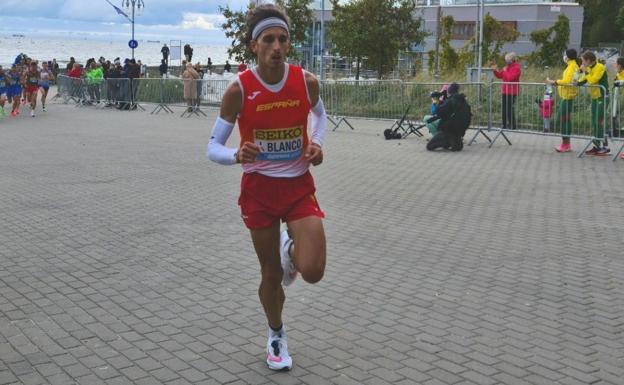 Jorge Blanco, durante el Mundial de Media Maratón de Polonia.