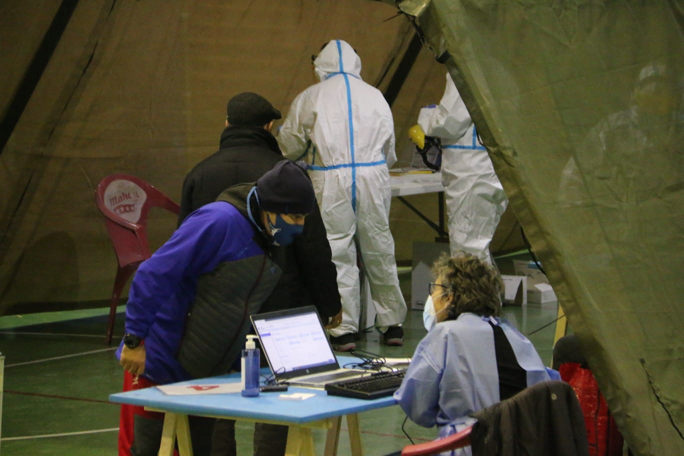 Momentos de las pruebas. 