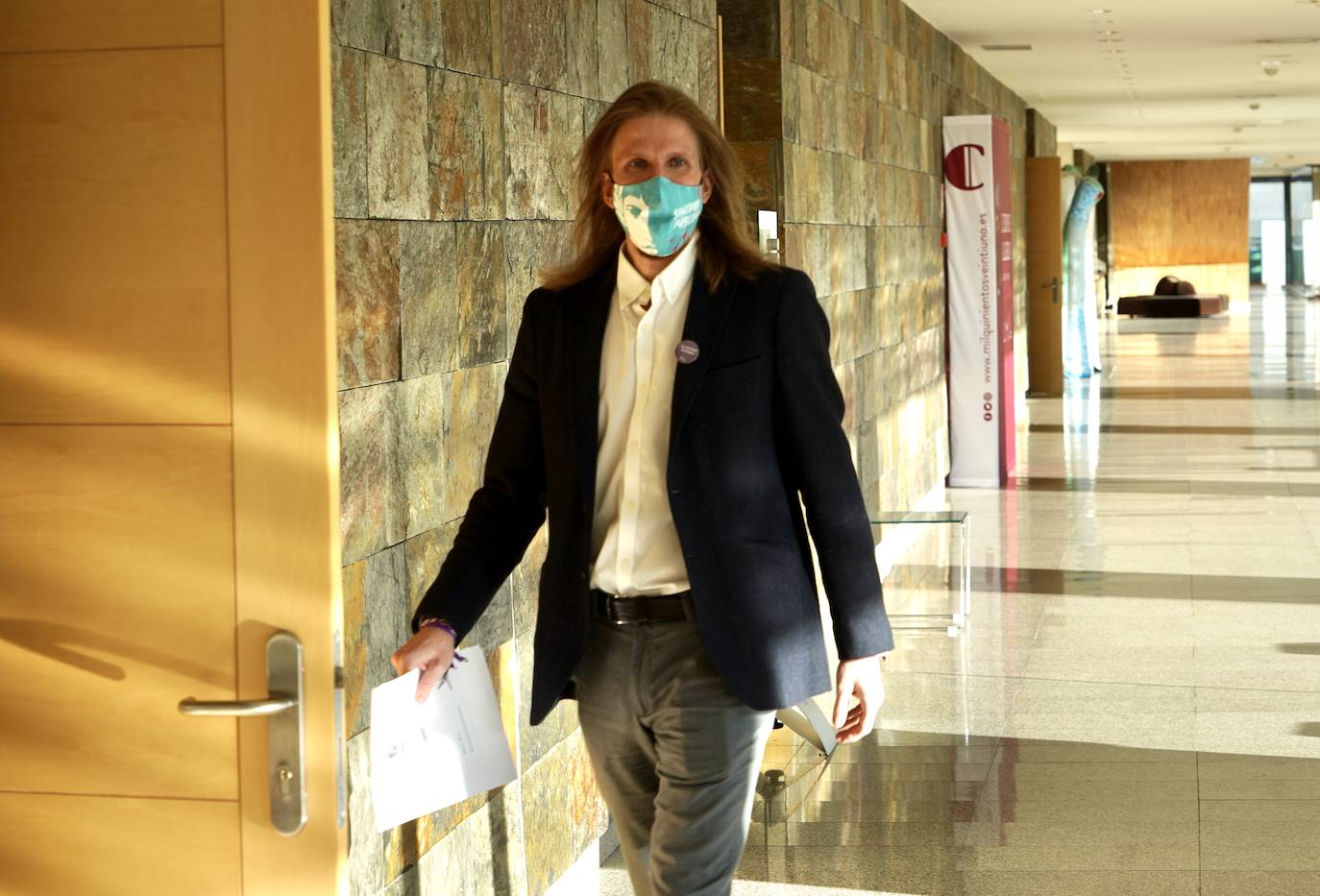 El portavoz del Grupo Mixto y procurador de Podemos, Pablo Fernández. 