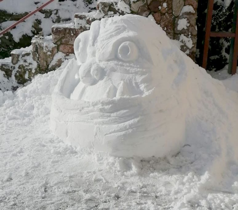 Fotos: Esculturas de nieve en Ciñera