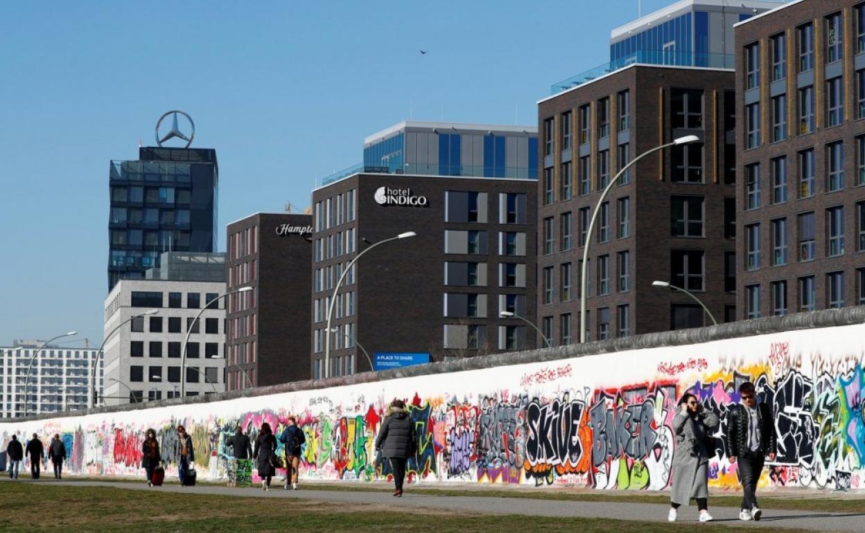 Vista del Muro de Berlín.