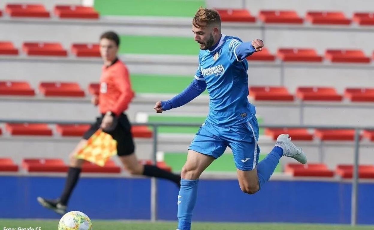 Ángel Sánchez, en un partido con el filial del Getafe.