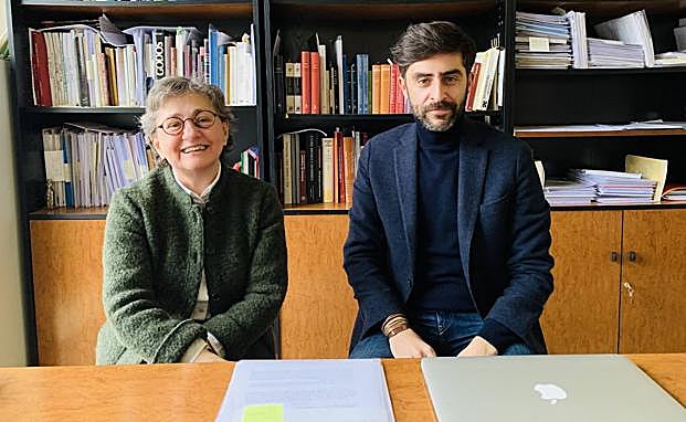 Los investigadores del Instituto de Estudios Medievales de la ULE, Mª Concepción Cosmen y José Alberto Moráis.