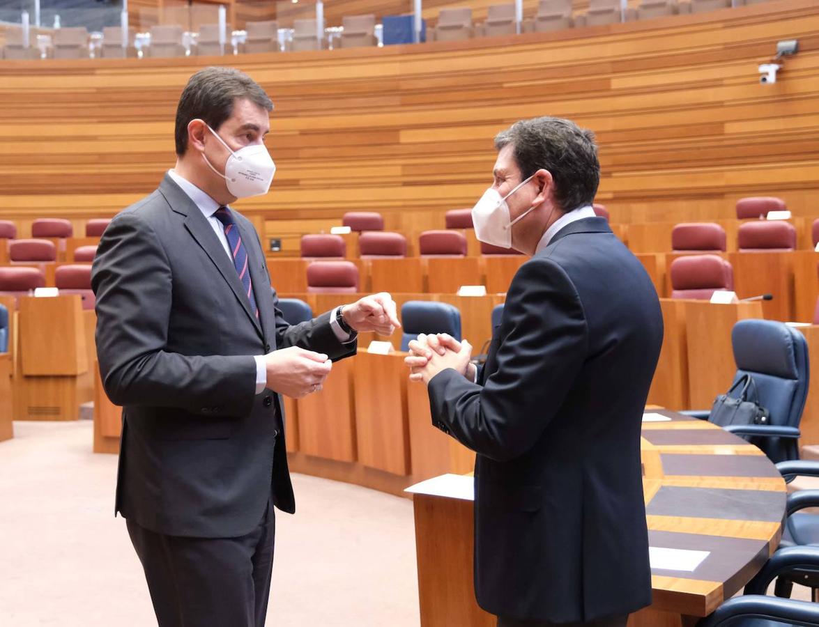 Fotos: El presidente de la Junta, Alfonso Fernández Mañueco, comparece en las Cortes para informar de la evolución de la pandemia del COVID