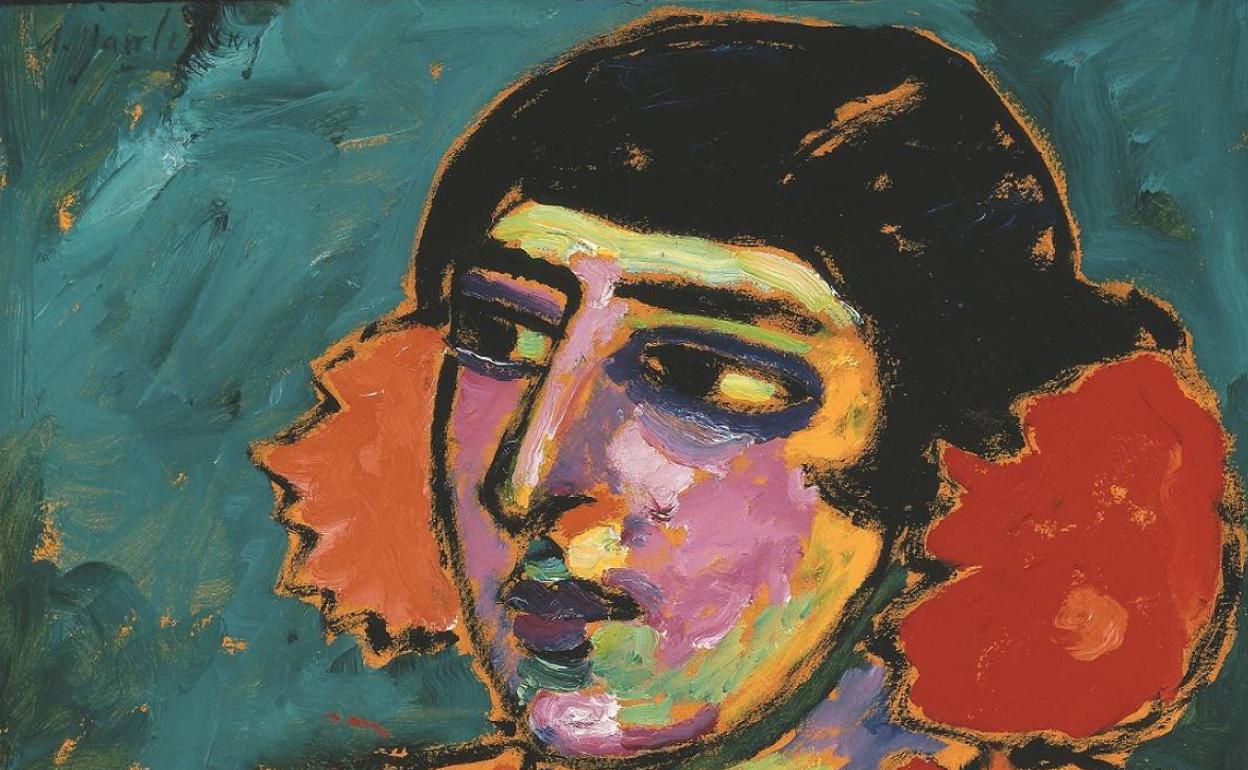 Detalle de 'Mujer española', pintada en 1910 por Jawlensky. 