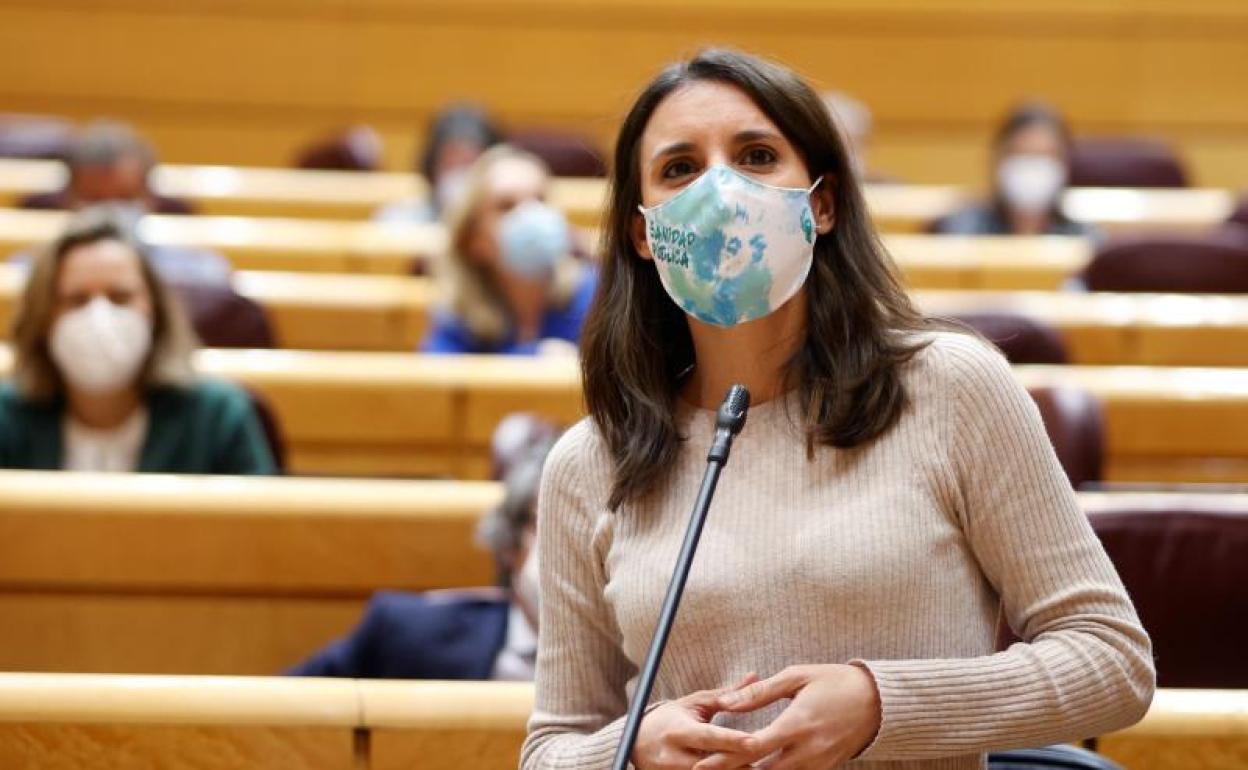 Irene Montero, este martes en el Senado. 