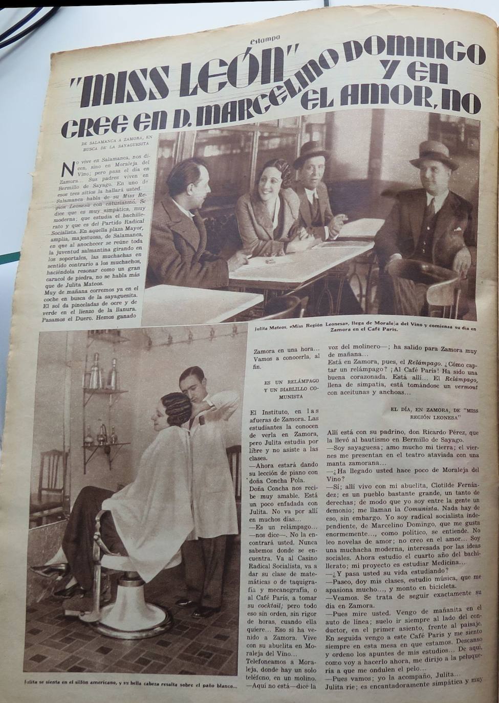 Recorte de la revista. 