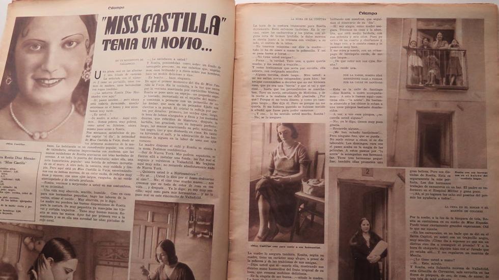 Reportaje a doble página sobre Miss Castilla. 