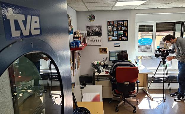 Estudio de redacción de Televisión Española en León.