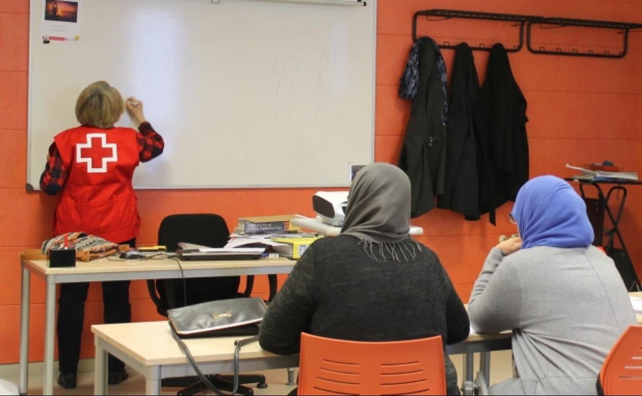 Una clase de español para extranjeros.